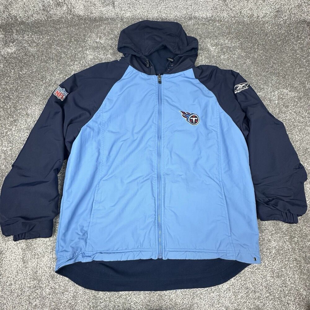Reebok Tennessee Titans Full Zip Jacket Mens Medium (24.5x25.5) Reversable Y2K